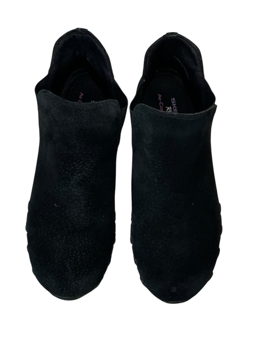 Skechers Relaxed Fit Black Suede Slip-On Ankle Booties Women’s Size 8M